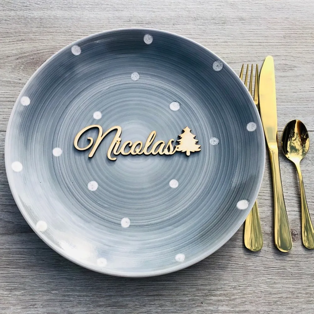 

Персонализированные карточки с именами места на заказ, позолоченные лазерные именные бирки из нержавеющей стали, вечерние, свадебные, рождественские, декор, карта с местами, подарок