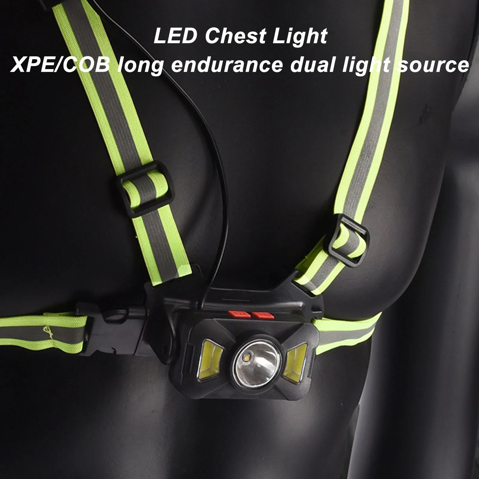 D2 Night Running Chest Outdoor Head Lights Dual Light Sources Cycling Sport Lighting Head Lamp Torch for Walking Jogging Camping