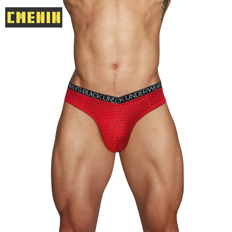 CMENIN Sexy Men Underwear Briefs Sports Breathable Mesh Men\'s Panties Bikini Gays Underpants Male Sissy Low Waist Man Briefs