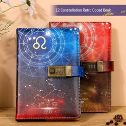 A5 Twelve constella password book diary lockable notebook birthday gift thick notebook creative ledger student stationery office