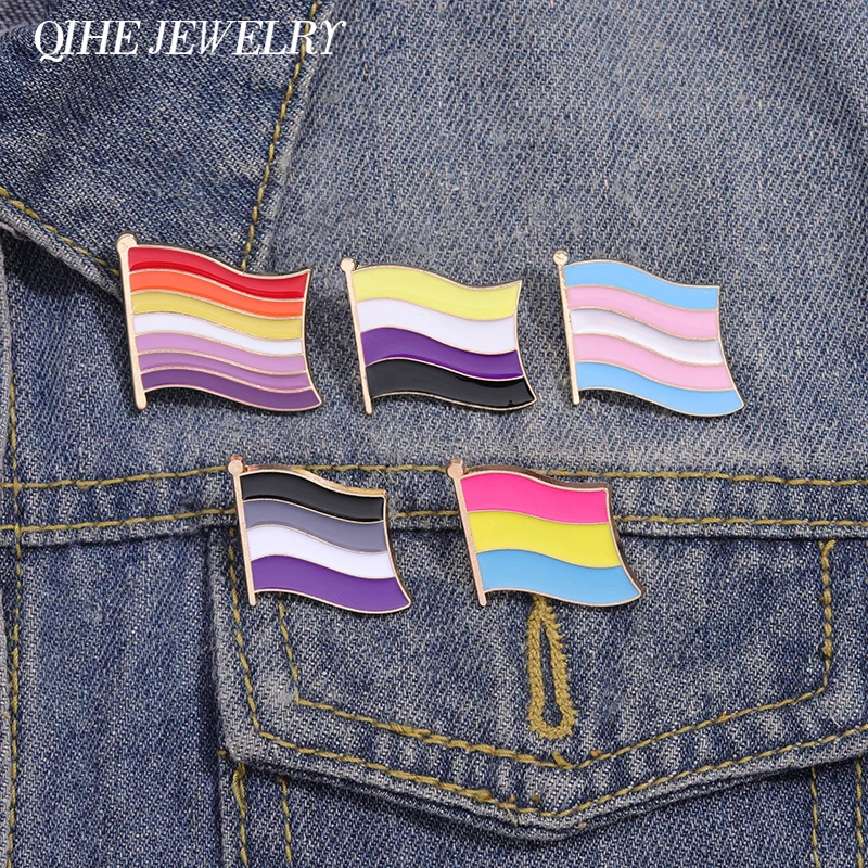 LTGBTQ Pride Flag Brooch Enamel Pin Creative Bisexual Gay Male Badge Jacket Backpack Jewelry Accessories Gift for Best Friends