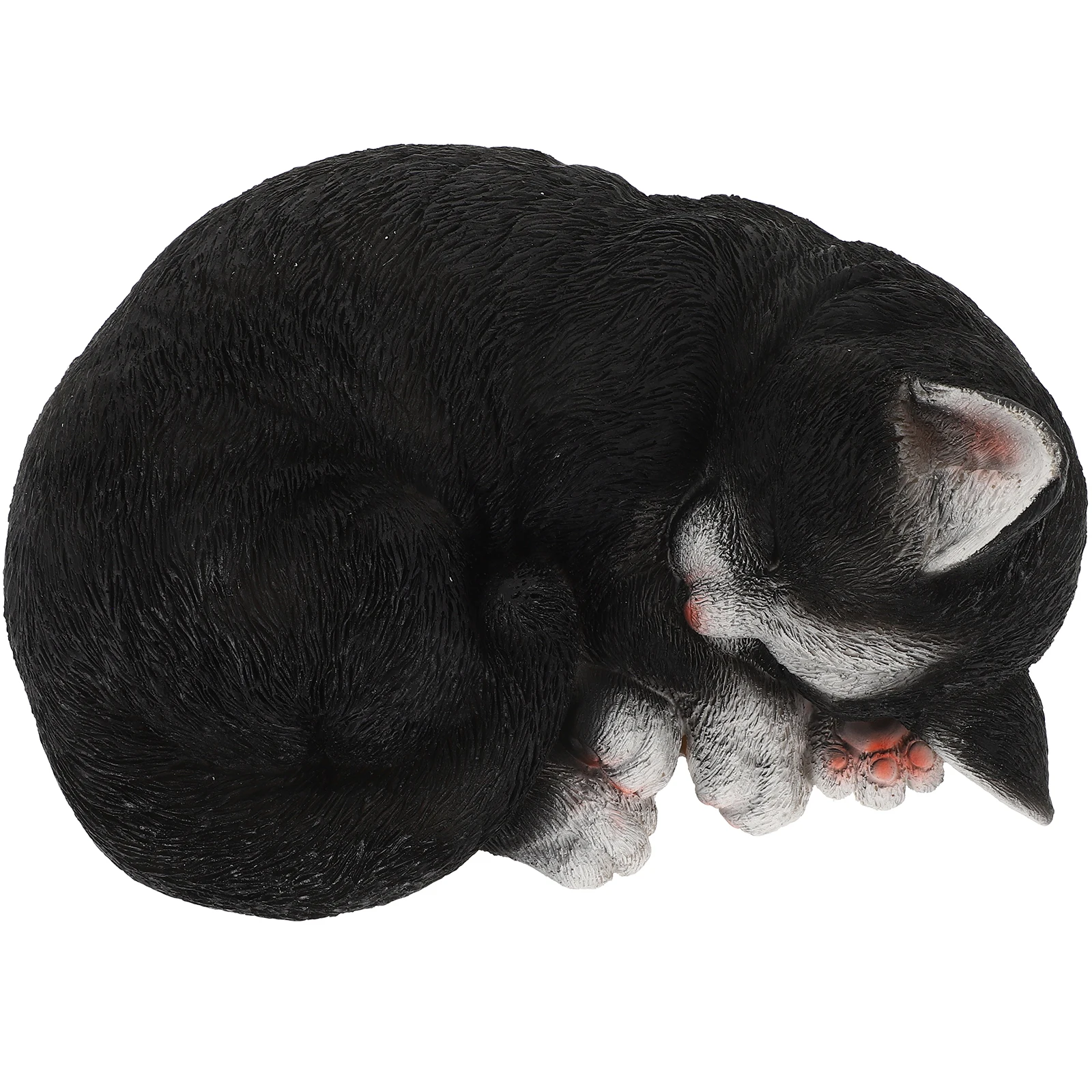 Realistic Resin Sleep Cat Statue Garden Outdoor Sculpture Decoration for Yard Patio Lawn Villa Indoor Desktop Decor Item