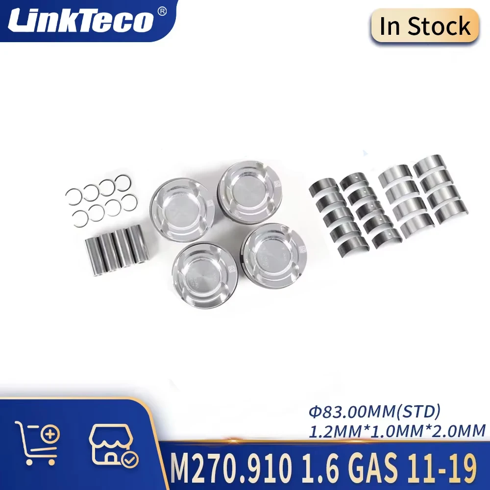 Engine Parts Pistons Bearings Kit Fit 1.6 L GAS DOHC L4 M270 For Mercedes-Benz A200 B200 CLA200 2011-2019