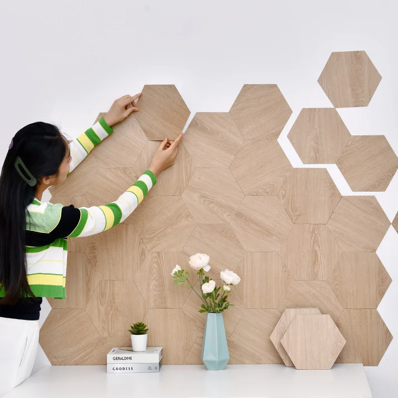 

SXP Hexagon Self-Adhesive Stickers, DIY Wall Decals, Waterproof Oilproof Home Decor, Creative Room Decorations