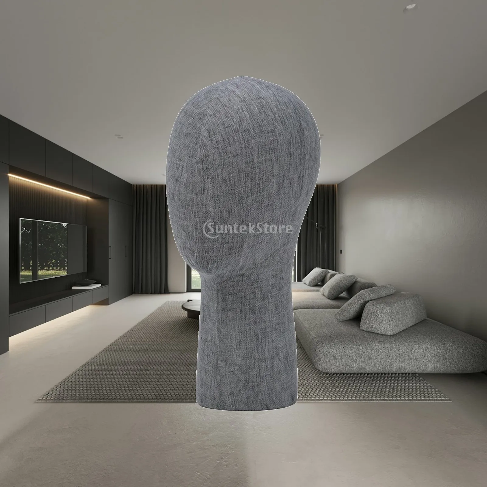 Linen Mannequin Head Minimalist Mannequin Head with Textile Cover Hat Display Stand Professional Easy to Assemble