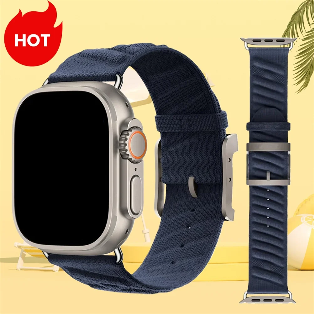 

Для Apple Watch Ultra 3 10 9 8 7 6 Ремешок 46 мм 44 мм 45 мм 49 мм En Mer Band Bleu Nuit Для Apple Watch Series 11 46 мм Спортивный браслет