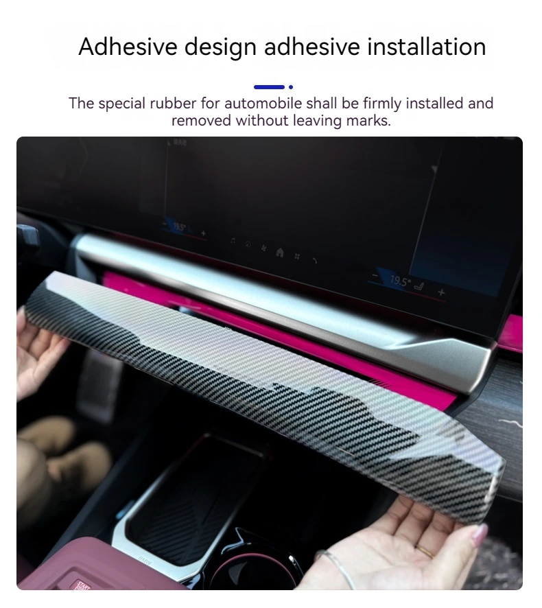 لسيارات BMW 5 Series G60 2024ABS ألياف الكربون وحدة التحكم المركزية للسيارة شاشة الملاحة لوحة سفلية تزيين ملصق اكسسوارات السيارات