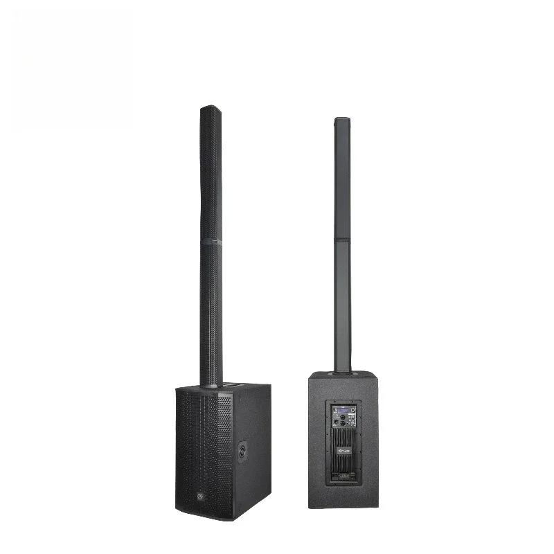 Active professional audio column speakers, suitable for outdoor parties, wooden column speakers, with 2 * 10 inch subwoofers
