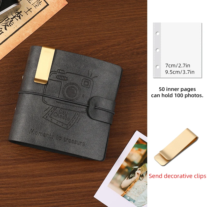 50 Seiten können 100 Fotos aufnehmen, PU-Einbandalbum, verschiebbare Tasche, Sternkarten-Sammlung, DIY-Display, mehrere Farben, Campus-Aufzeichnung – Detail 8