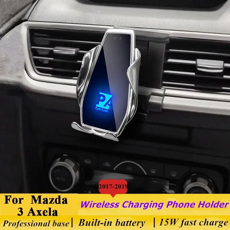 

2014-2019 For Mazda 3 Mazda3 Axela Mobile Phone Holder Wireless Charger Car Mount Navigation Bracket GPS Support 360 Rotating