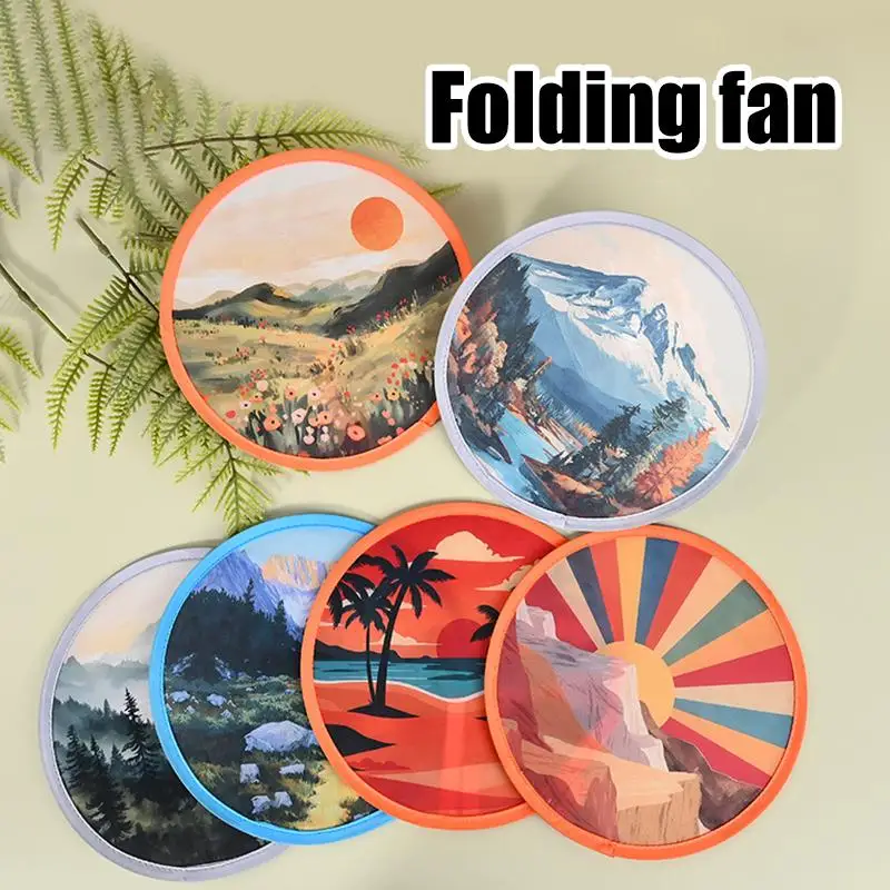Tragbare Taschenventilatoren, runde, faltbare Handventilatoren, Handfaltventilator für Sommerveranstaltungen, Outdoor-Reisebedarf, Geschenk – Detail 1