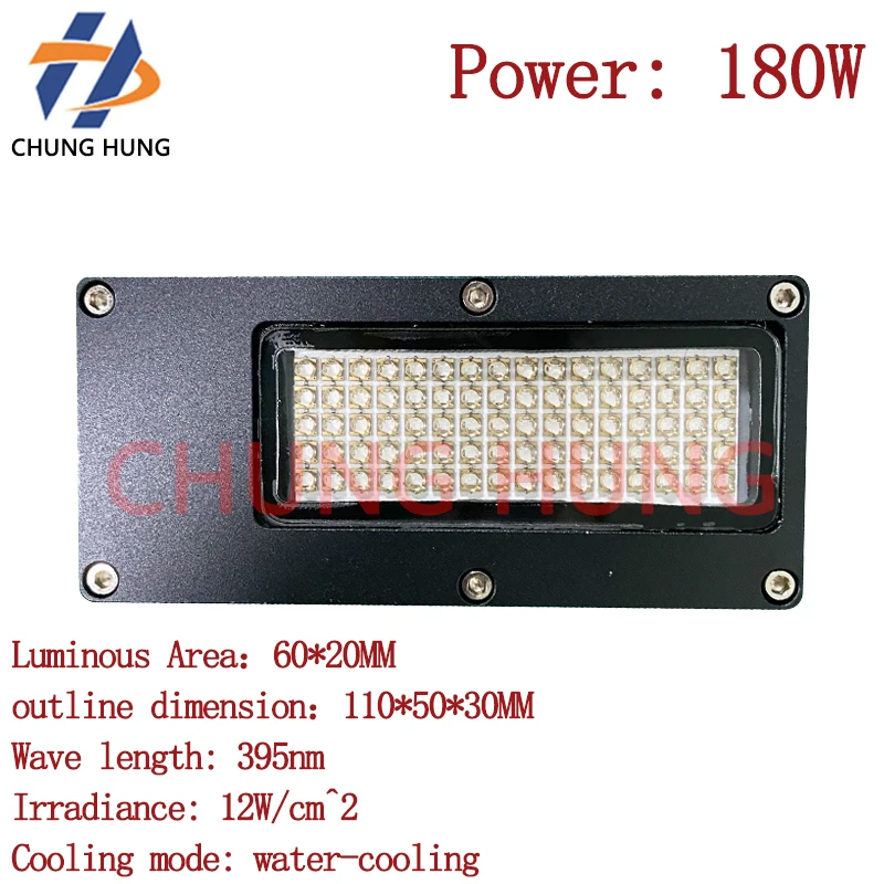 

60*20mm UV LED curing lamp suitable for Wanlida/Maichuang/Jinguta UV flatbed printer curing lamp silk screen ink drying UV cur