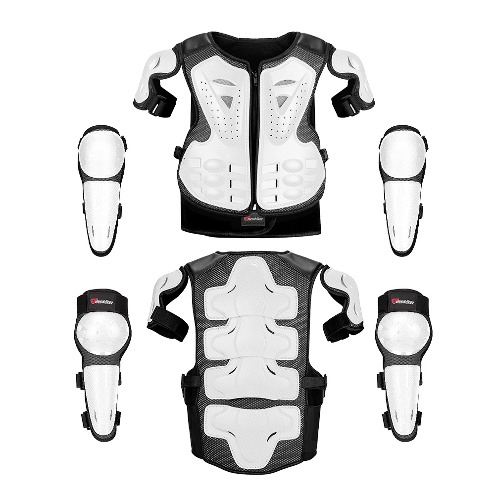 Children's Motorcycle Armor Vest Elbow Knee Pads Motocross Full Body Armor Back Protection Anti-Fall Motorbike Riding Equipment