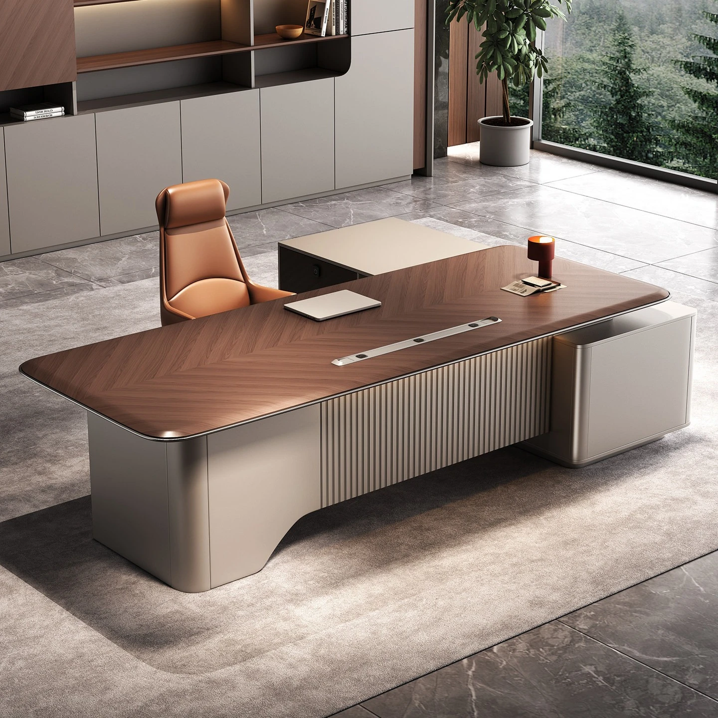 High-end Executive Desk, Thickened Board Material with Nano-vacuum Forming Process, Fingerprint Lock for Use in The CEO's Office