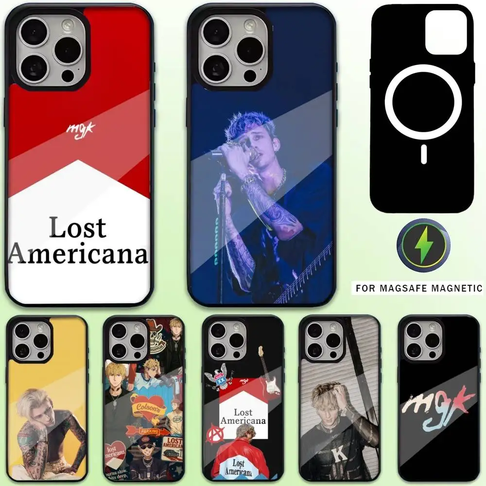 

M-MGK LOST AMERICANA Phone Case For iPhone17,16,15,14,13,12,11 Plus,Pro Max Magnetic For Magsafe Wireless Charging