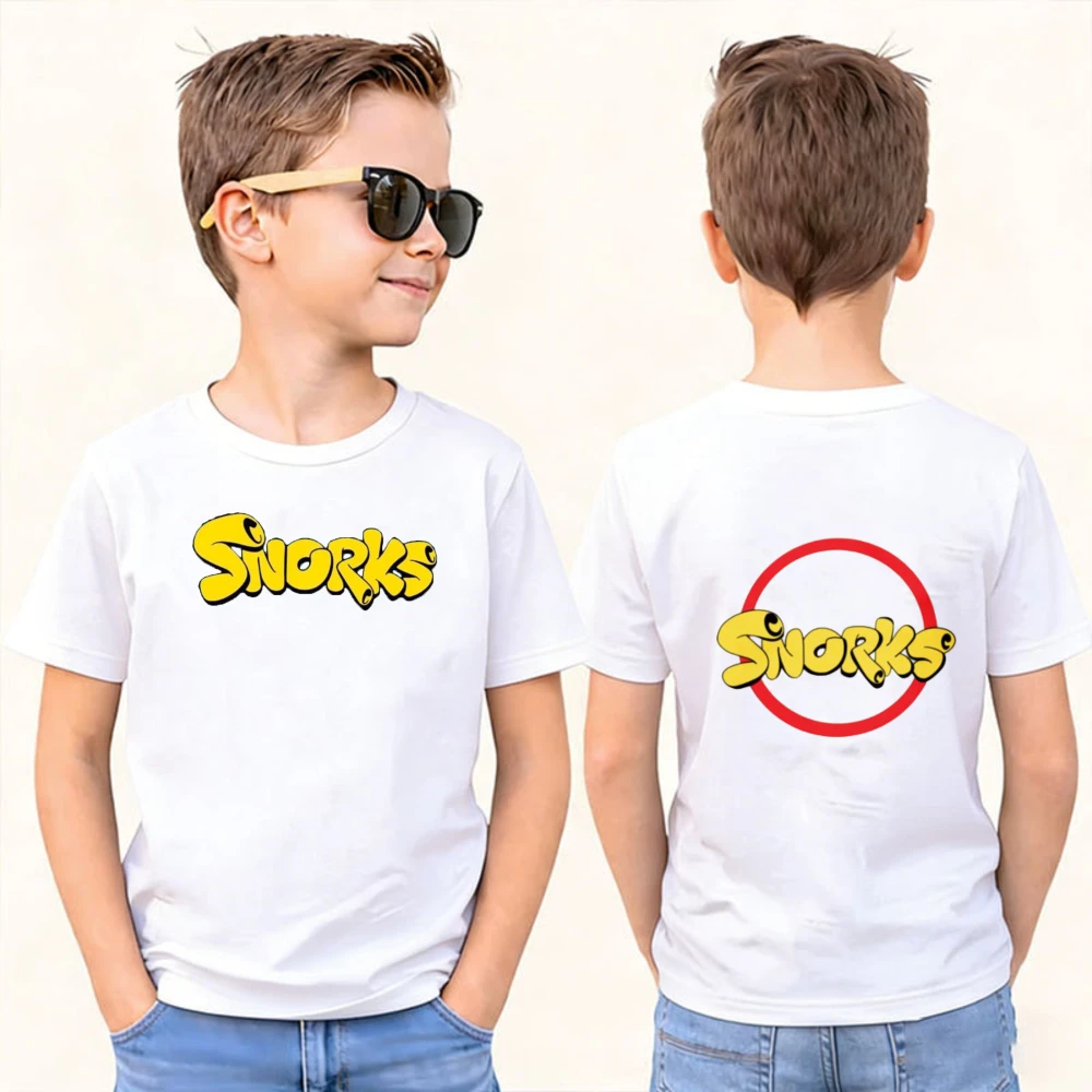 

Snorks Kids T-Shirt Classic Print Cotton Short Sleeve for Boys Girls Casual Children's Clothing 80s Animation Themed Graphic Tee