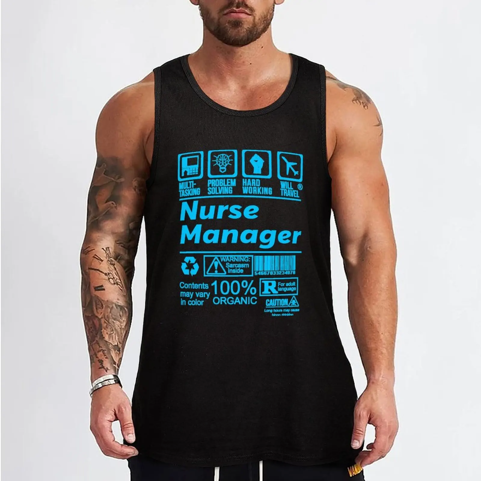 NURSE MANAGER SOLVE PROBLEMS DESIGN Tank Top t-shirts for Men's gym sleeveless Men sleeveless tee gym clothes man fitness