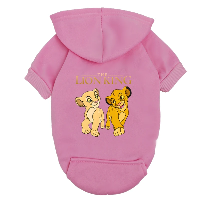 Sweat à capuche pour chien Lion King - Mignon pull Simba Nala pour chiots de petite race - Vêtement en polaire bleu pour animaux de compagnie