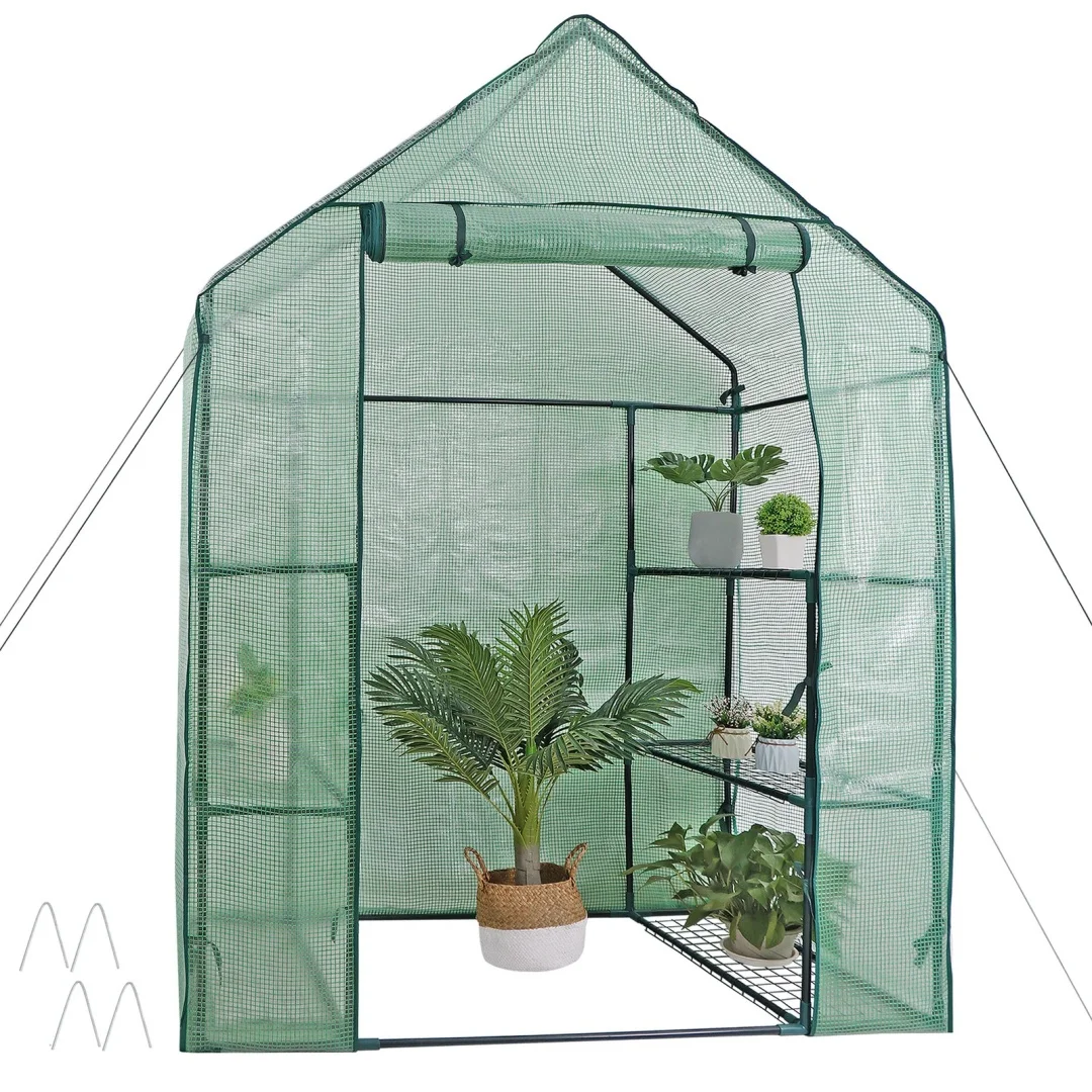 Portable Greenhouse 3 Tier 6 Shelve Walk-in Mini Green House for Planter Outdoor