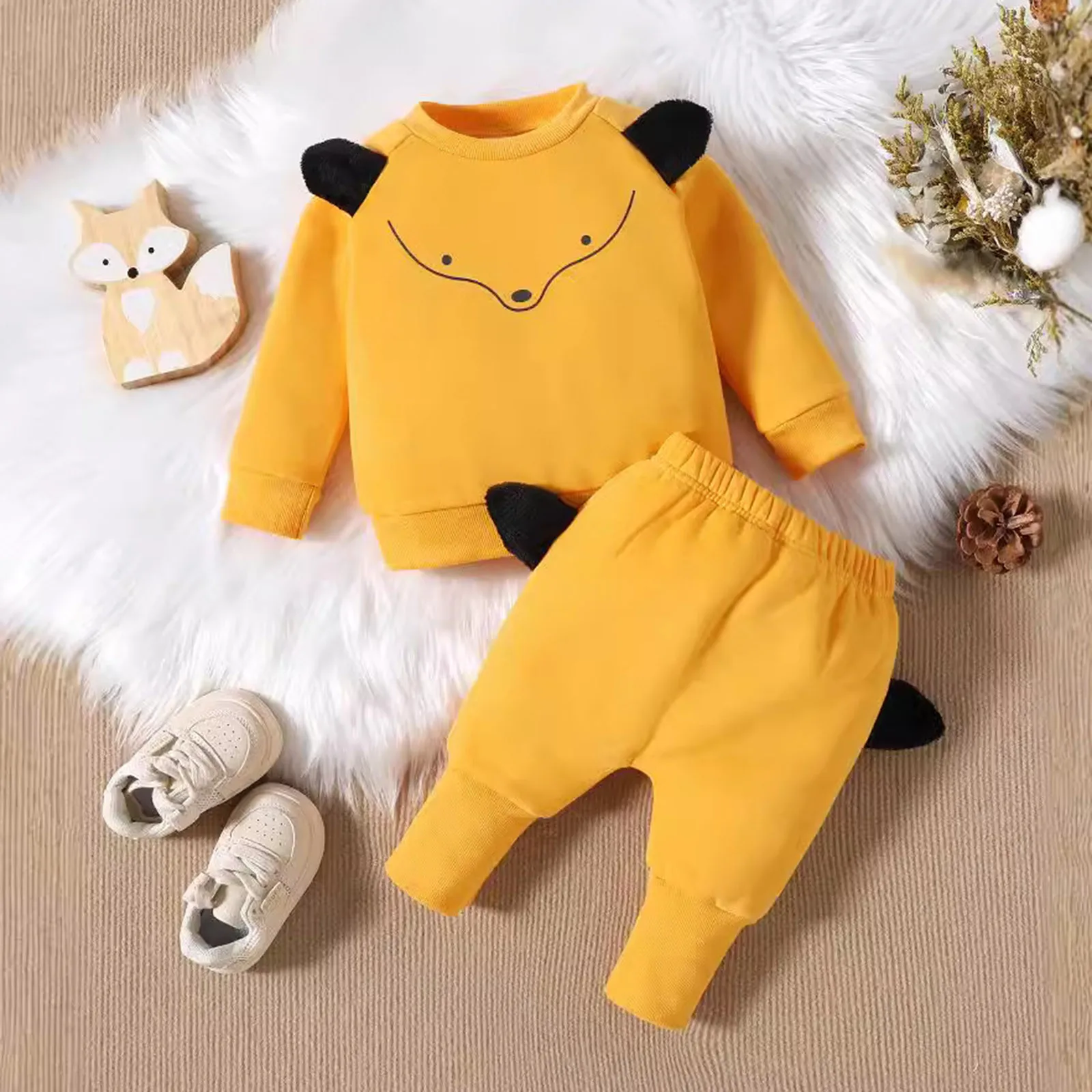 Baby Boy Clothes Toddler Boys Girls Outfit Suit Printing Long Sleeve Top +Pants 2PCs Fashion Infant Spring Autumn Sports Clothes