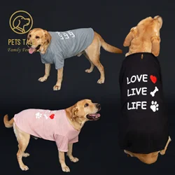 Doggy's Vibrant 'Love, Live, Life' Print Short Sleeve Tee with Harness/Leash Hole Detail - Choose from Three Colors