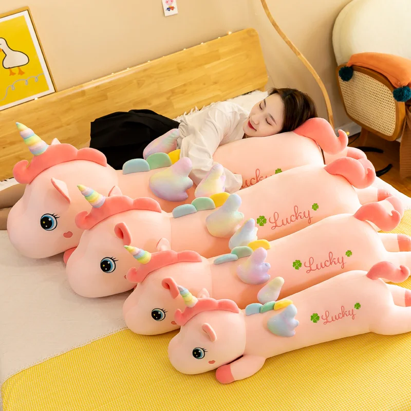 Giant Kawaii Unicorn Plush Toys Soft Stuffed Dolls Animal Horse Sleeping Pillow For Birthday Gift