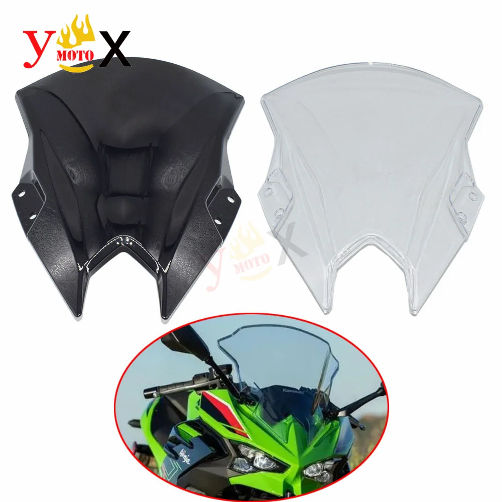 Ninja 500 24- Motorcycle Black/Clear Windscreen Windshield Front Fairing Wind Glass For KAWASAKI Ninja500 SE 2024