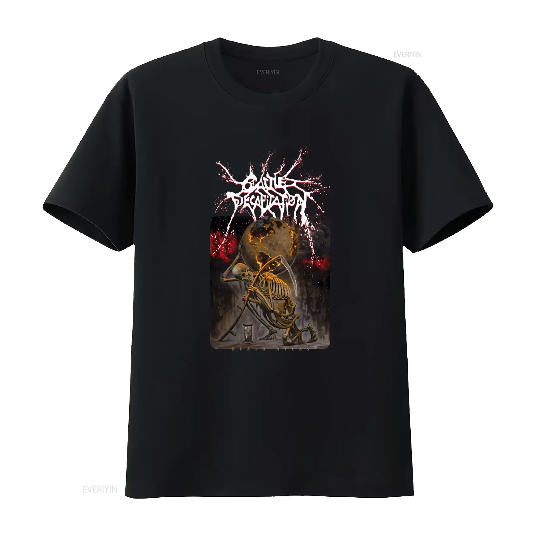 Camiseta Cattle Decapitation Death Atlas con diseño Carcass Pig Destroyer disponible en talla 2XL, estilo vintage lavado, unisex.