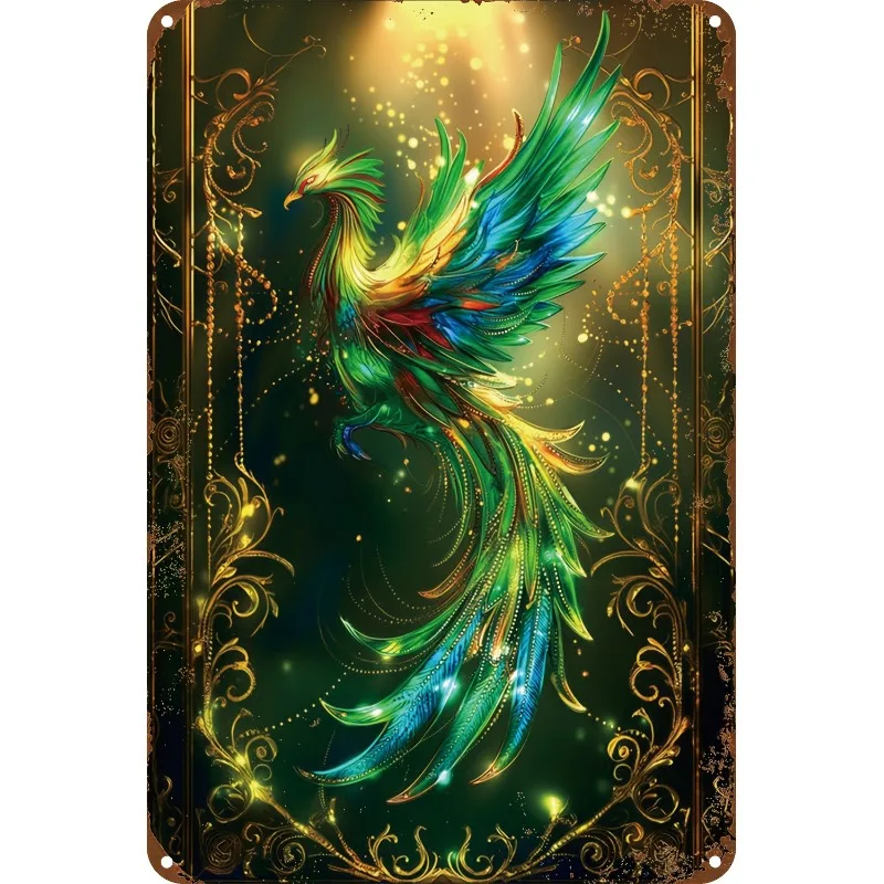 

Vintage Phoenix Metal Tin Sign, 8x12 in Aluminum Wall Art, Decorative Plaque for Home, Office, Hotel, Cafe, Wall Hanging Design