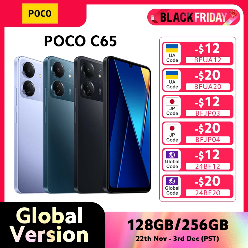 [In Stock] POCO C65 Global Version 128GB/256GB MediaTek Helio G85 Octa Core 6.74 inch 90Hz display 50MP Camera 5000mAh NFC 474 sold223,830.04Free shippingXiaomi Mi - Global StoreSee previewSimilar ite