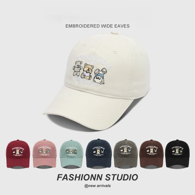 

Модная регулируемая кепка Snapback с вышивкой японского медведя и широкими полями, глубокая корона для похудения, унисекс, спортивные модные аксессуары