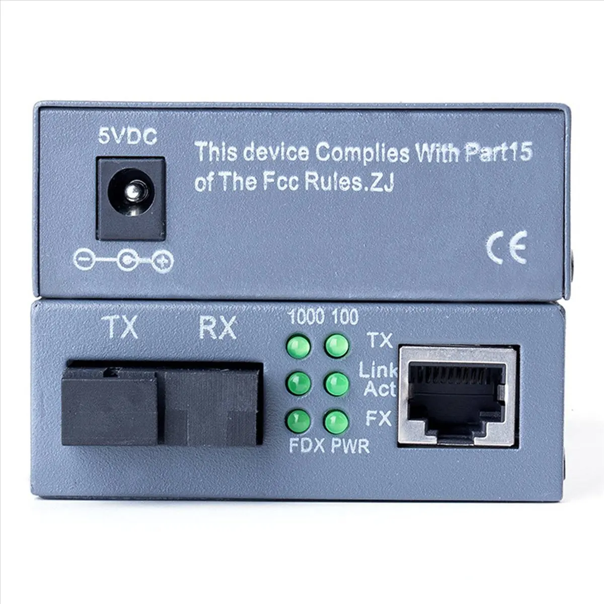 8X Gigabit Fiber Optical Media Converter 10/100/1000Mbps Single Mode 3Km UPC/APC SC-Port Fiber Transceiver EU Plug