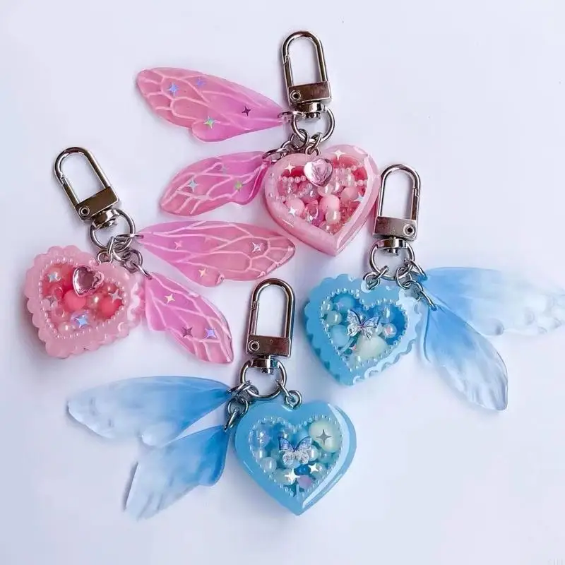 C1FE Shiny Silicone Decoration Molds for Butterfly Elf Wings Keychain Mold DIY Pendan