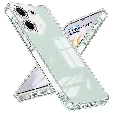 Phone Case For Tecno Camon 20 20S Pro 5G Airbag Shockproof Transparent Case For Tecno Camon20 20 Pro 4G Soft Silicone Back Cover