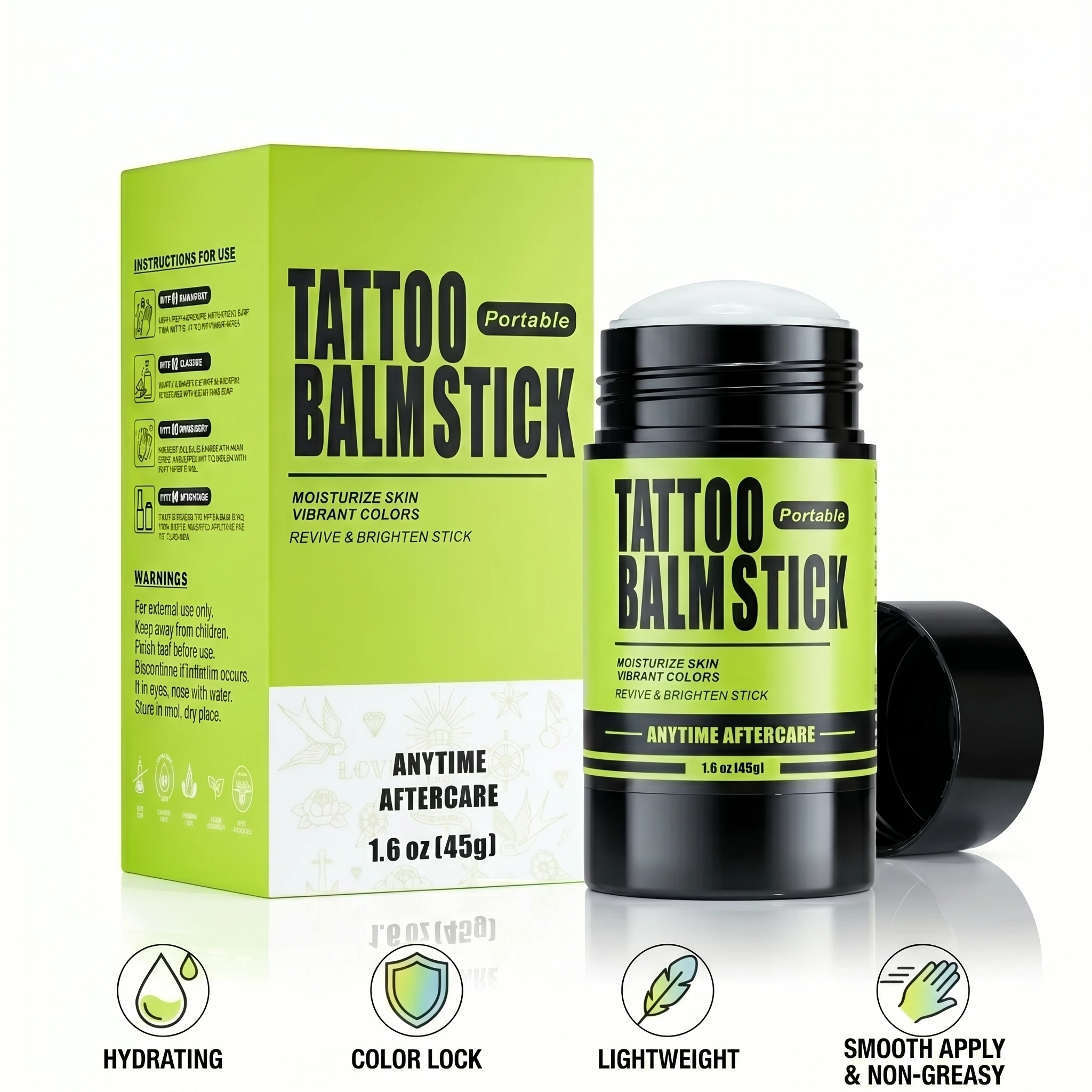 Tattoo Balm Stick 45g Natural Tattoo Moisturizer Healing Color Tattoo Balm Enhance Brighten Skin Friendly Tattoo Cream