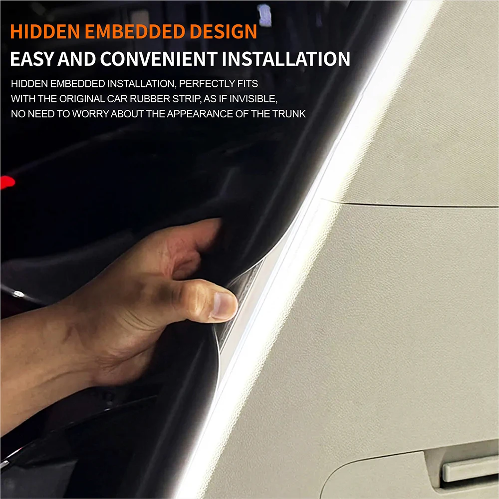 شريط إضاءة صندوق السيارة، ضوء محيط، ضوء إضاءة صندوق السيارة، ضوء ترحيب متدفق، ملحقات تعديل الديكور الداخلي للسيارة