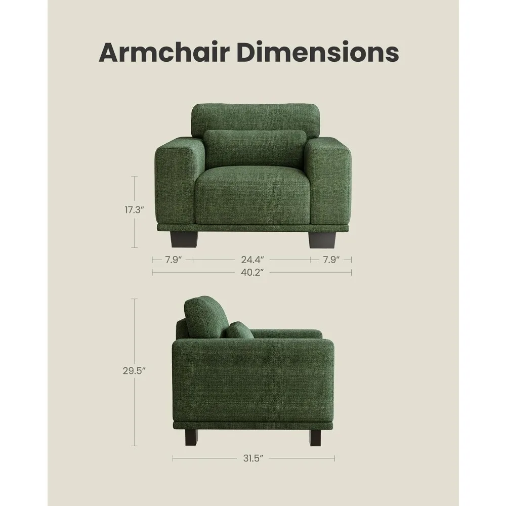 AMADA HOMEFURNISHING 40 كرسيًا لغرفة المعيشة، كرسي للقراءة، كرسي مميز، أريكة صغيرة لغرفة النوم، كرسي بذراعين كبير الحجم في منتصف القرن #2