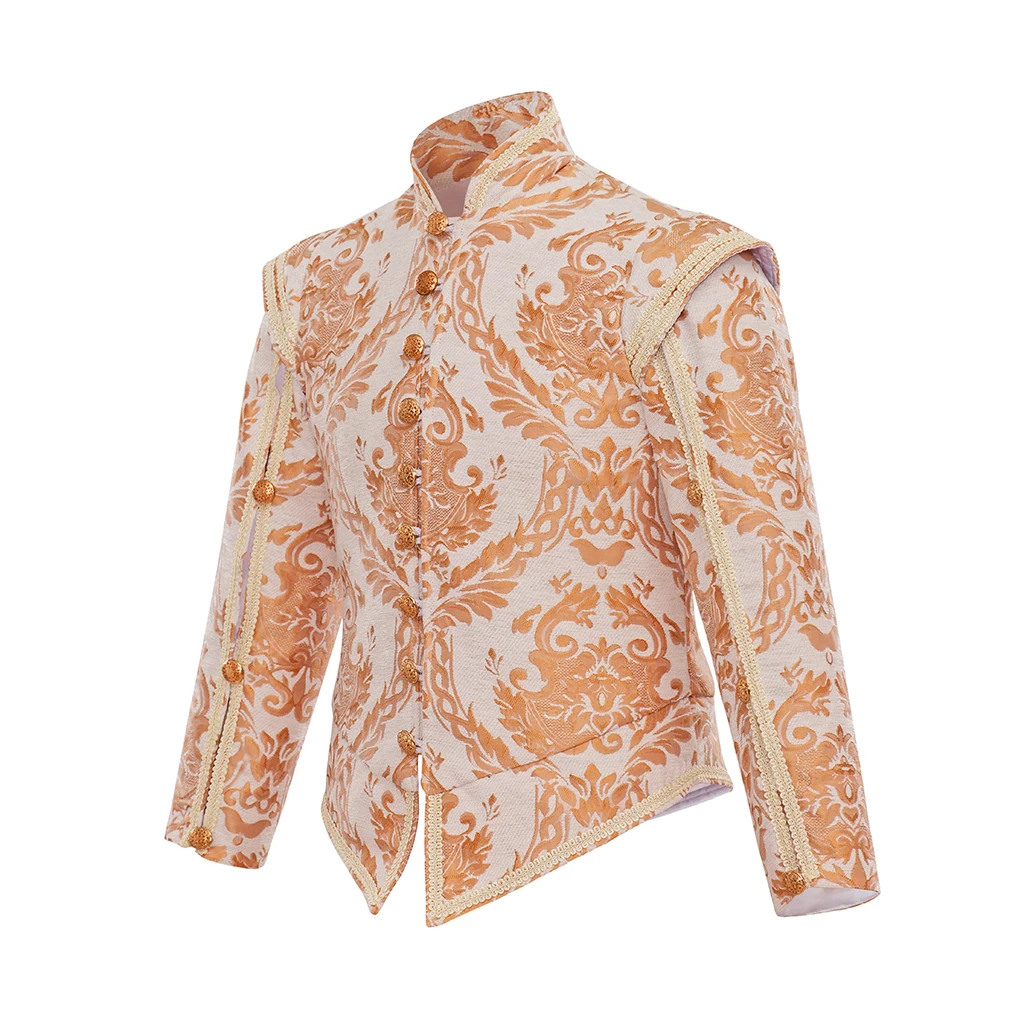 Herren Renaissance Retro Royal Jacke Mantel Prinz Edler König Kolonial Piratenkostüm Doppelmantel Gotische Stickerei Cosplay Kostüm 2026 – Detail 16