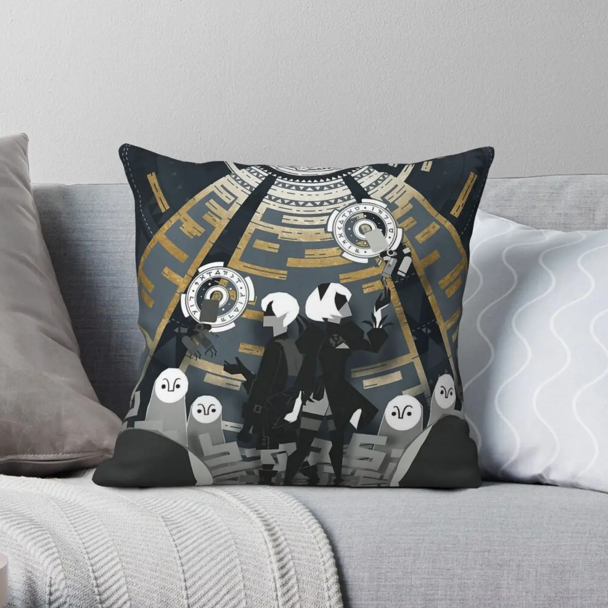 Nier Automata Square Pillowcase Polyester Linen Velvet Creative Zip Decorative Pillow Case Car Cushion Cover 45x45