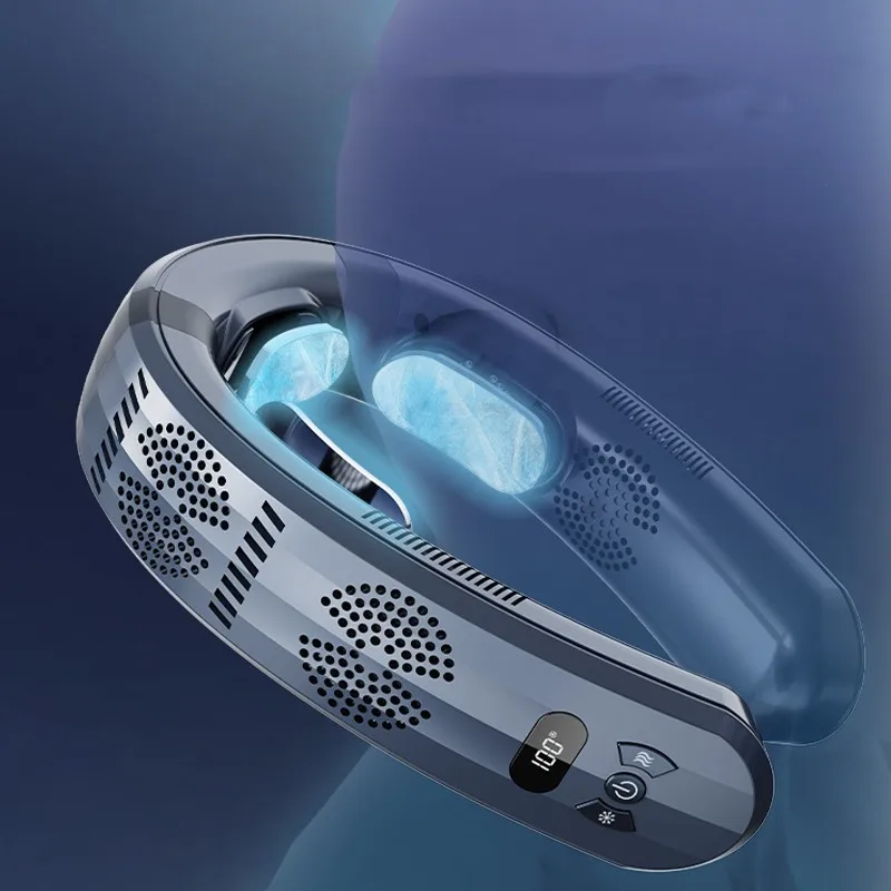 

Neck Air Conditioner Cool and Heat 6000mAh Electric Heater Portable Hanging Semiconductor Refrigerator Cooling Neck Fan