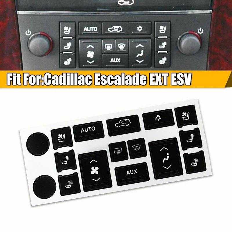 Car A/C Climate Control Radio Button Repair Decals Stickers Car Interior Sticker Decor Accessories for Cadillac Escalade EXT ESV