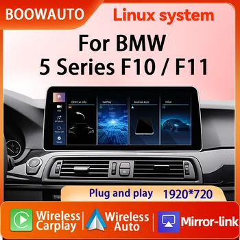 Reproductor Multimedia para Auto con Pantalla HD de 12.3'' para BMW Serie 5 F10 F11 2010-2017, Sistema CIC NBT, Android AUTO, Carplay, WiFi, GPS 1