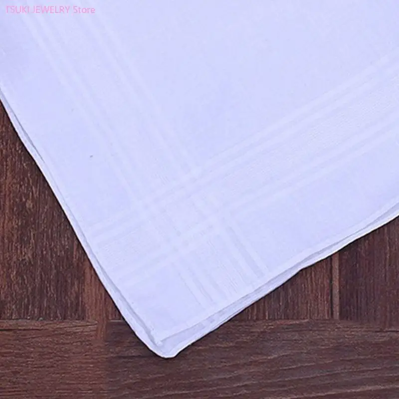 

62KE 12 шт./компл. 40x40 см для мужчин и женщин хлопковые носовые платки из чистого жаккарда в полоску нагрудное квадратное DIY