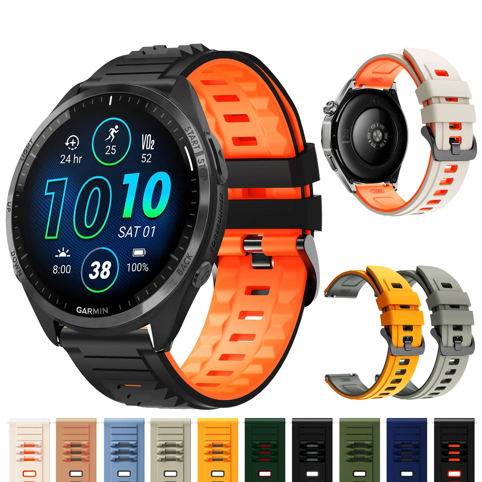Silikonarmband für Garmin Vivoactive 4 Approach S62 S60 Band Ersatz Venu 2 3 4 Forerunner 265 255 570 Armband