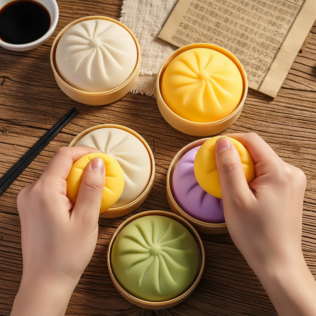 Realistyczne Char Siu Bao (Pierog z wieprzowym mięsem na grilla) Redukujące Stres i Lęk Symulacja Jedzenia Squishies Pierogi Zabawki Sensoryczne