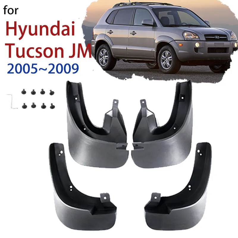 Car Mud Flaps for Hyundai Tucson JM 2005 2006 2007 2008 2009 Front Rear Fender Mudflap Splash Guard Mudguards Auto Accessories