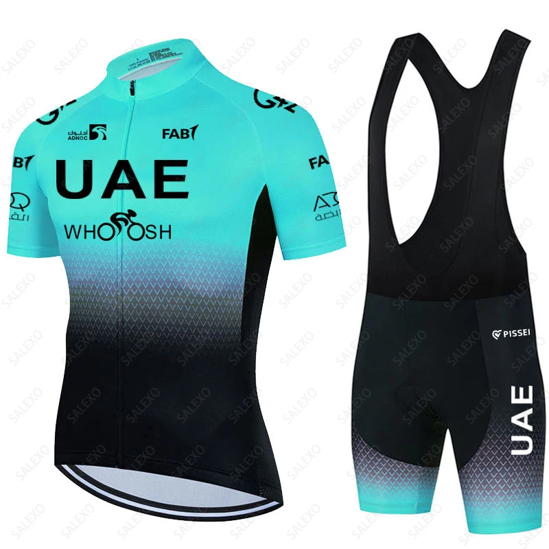 Conjunto de Jersey de Ciclismo Uae para hombre, Ropa de bicicleta de manga corta transpirable de verano, Ropa deportiva para bicicleta de montaña, Ropa Maillot Ciclismo