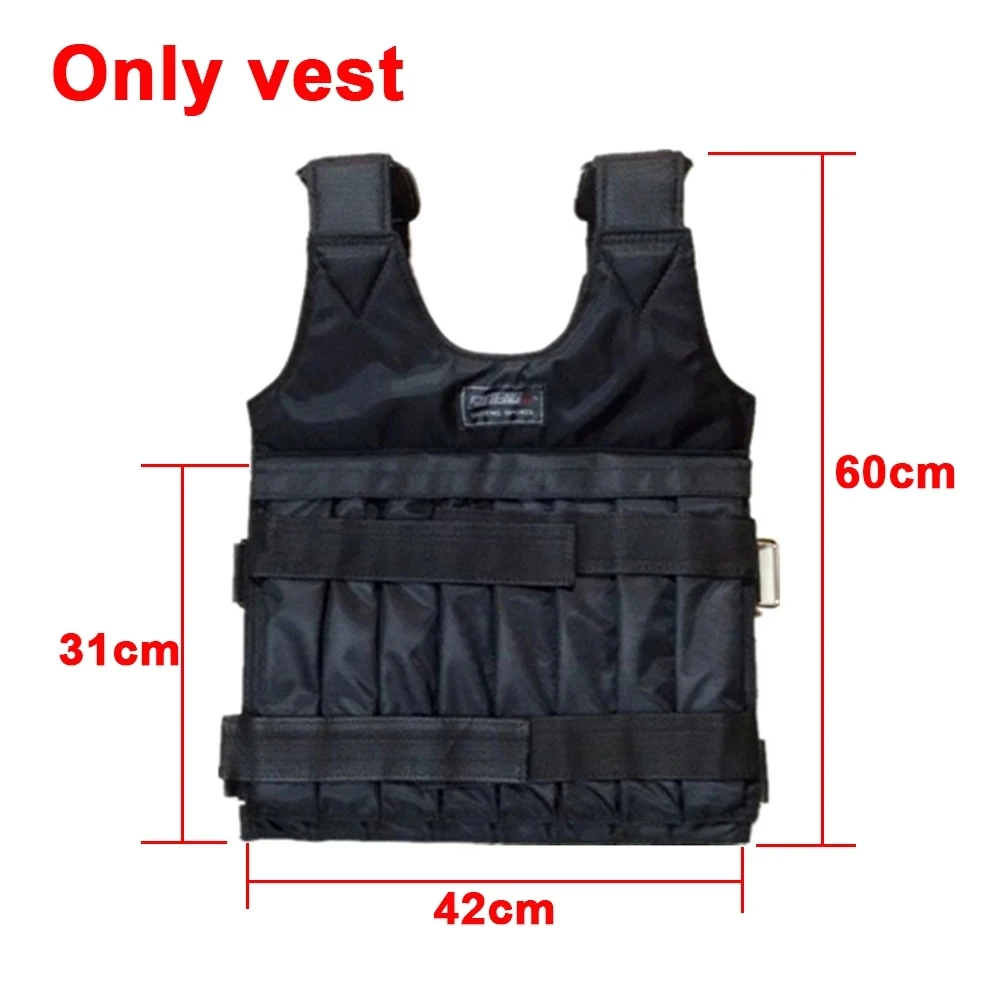 Run Loading Weighted Vest Adjustable Exercise Training Fitness Jacket Gym Workout Boxing Vest Weight Waistcoat MAX 50kg