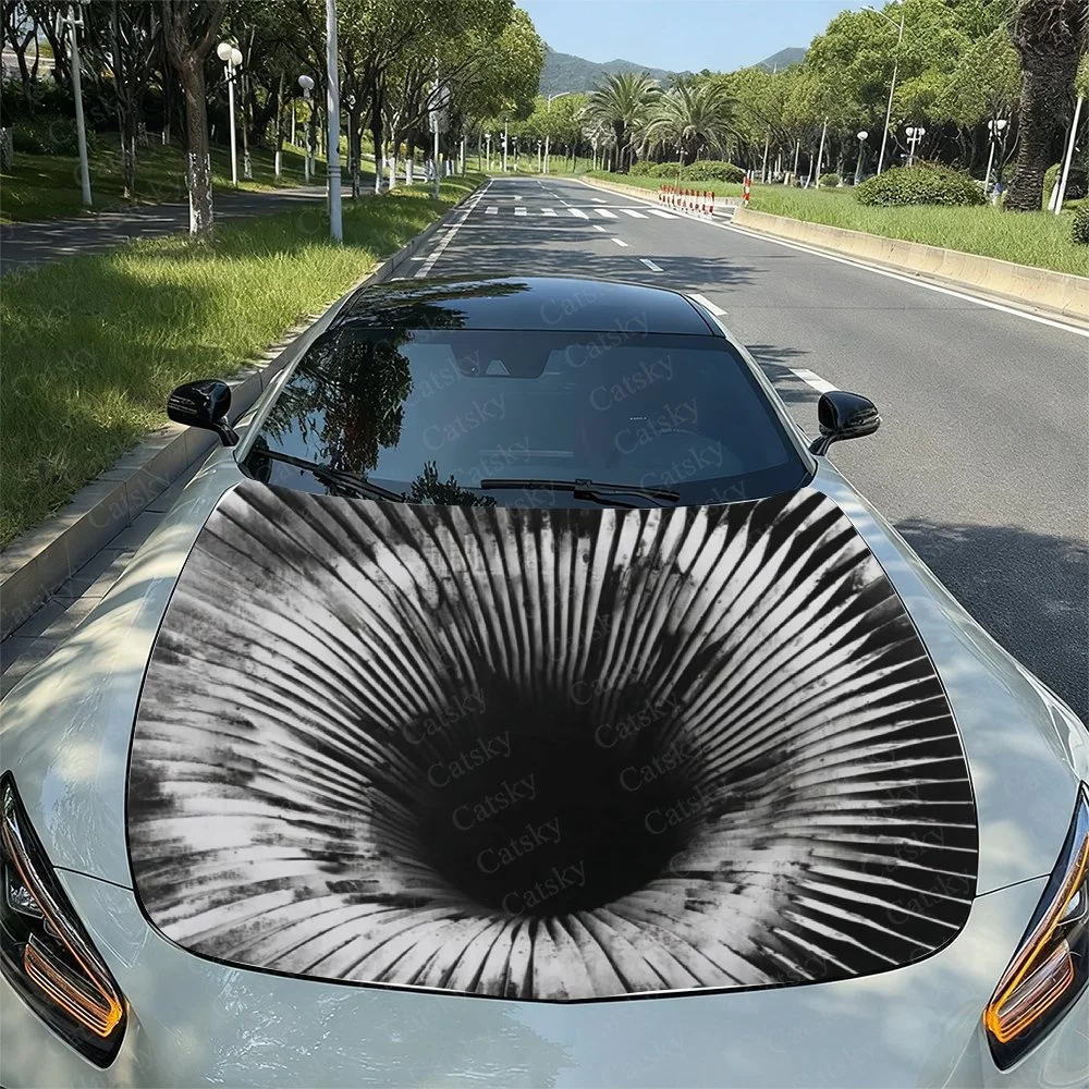 

Abstract Lines Car Hood Sticker PVC Self Waterproof Stick, Striking Auto Exterior Accessories Decor Protect Gift for Car Lover