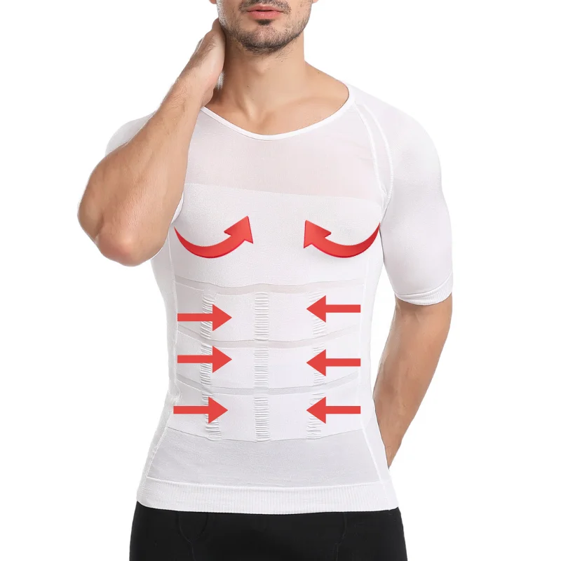 Men‘s Compression Shirt Tummy Control Body Shaper Slim Vest Top Breathable Undershirt for Workout Daily Wear